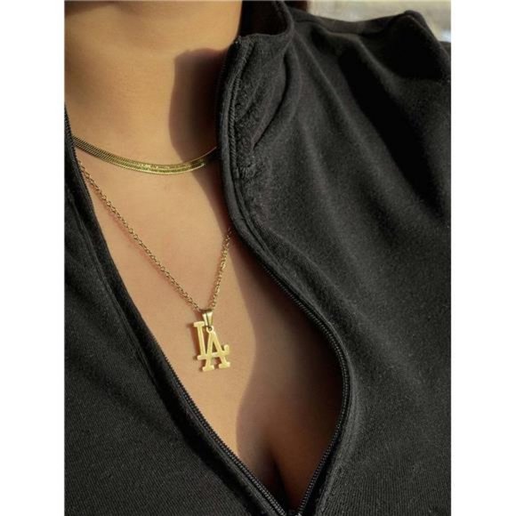 NEW MLB Los Angeles LA Dodgers Gold Team Pendant Logo Necklace 20" Chain Lobster - Picture 3 of 7